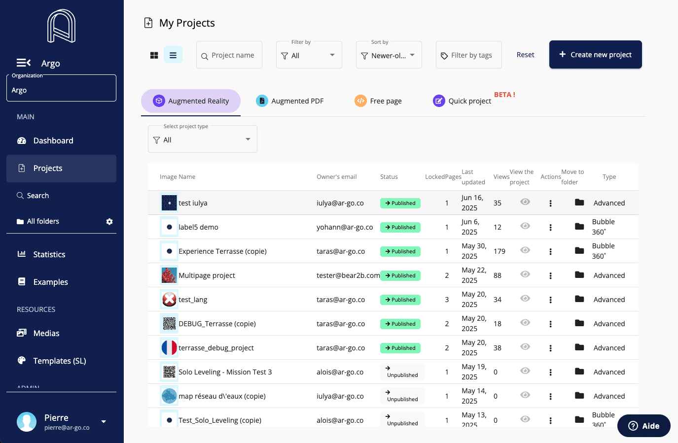 AR project management