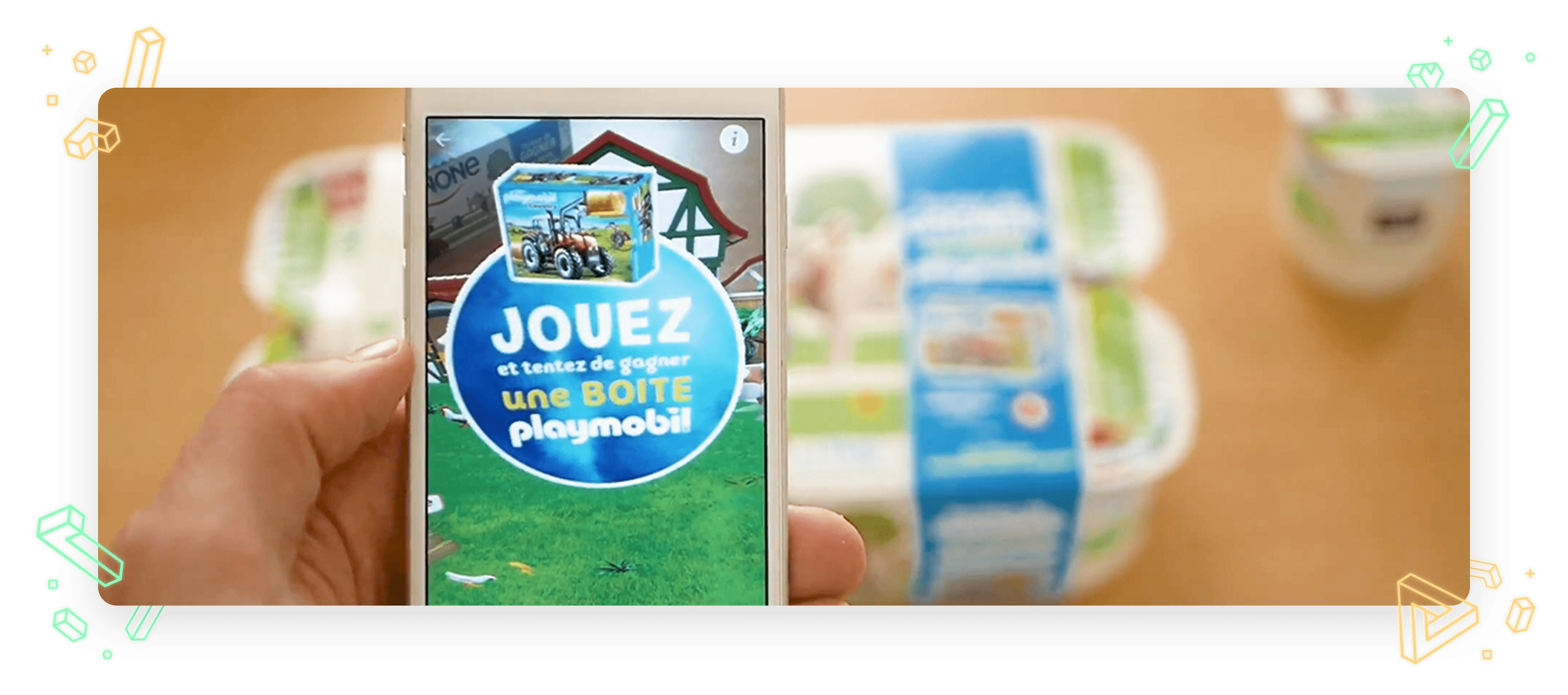 Aperçu du packaging Danone yaourt nature bio, jeu-concours avec LEGO avec la technologie de réalité augmentée ARGOplay ex-SnapPress